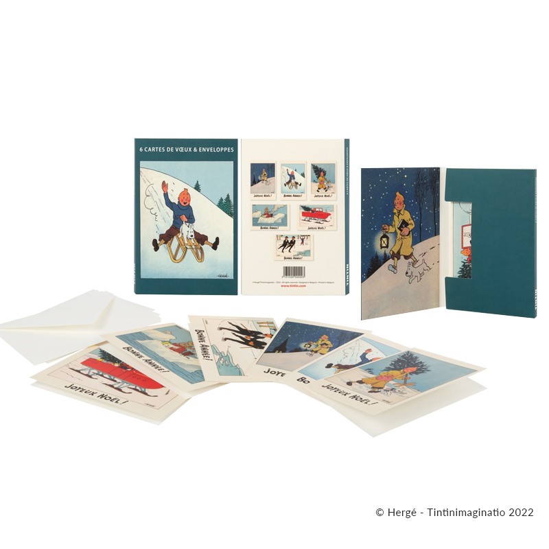 Papeterie Moulinsart Tintin - Set de 6 CP "Tintin et Milou" + enveloppes