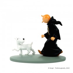 Figurine Moulinsart Tintin - Tintin en toge et Milou en Inde Cigares colorisé