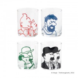 Moulinsart Tintin - Set de 4 verres Tintin et ses amis