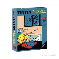 Puzzle Moulinsart Tintin - Tintin prenant son thé Lotus (1000 pièces)