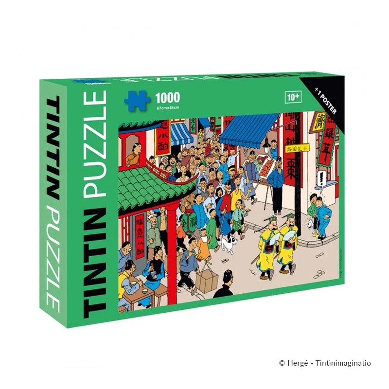 Puzzle Moulinsart Tintin - Tintin Dupondt Chinois Lotus (1000 pièces)