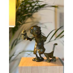 Bronze d'art Peyo Schtroumpfs - Gargamel, Azrael et le Schtroumpf