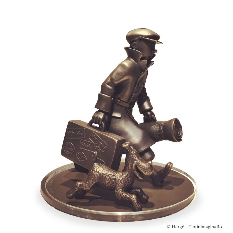 Moulinsart Tintin - Bronze Tintin et Milou "Ils arrivent" Moulinsart Tintin - Bronze Tintin et Milou "Ils arrivent"