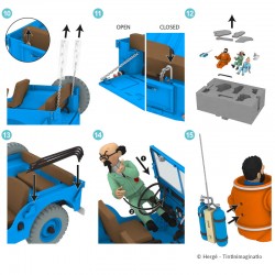 Véhicule Moulinsart Tintin - Jeep Bleue Objectif Lune 1:8ème