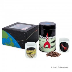 Moulinsart Tintin - Coffret café Bio + tasses (x2) Lune