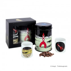 Moulinsart Tintin - Coffret café Bio + tasses (x2) Lune