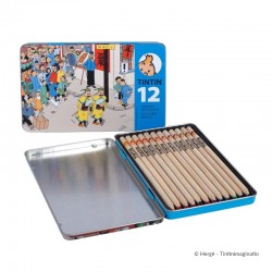 Papeterie Moulinsart Tintin - Boite Métal Lotus 12 crayons de couleur