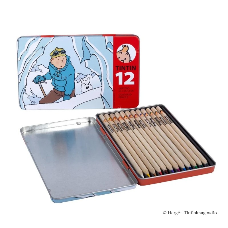 Papeterie Moulinsart Tintin - Boite Métal Tibet 12 crayons de couleur
