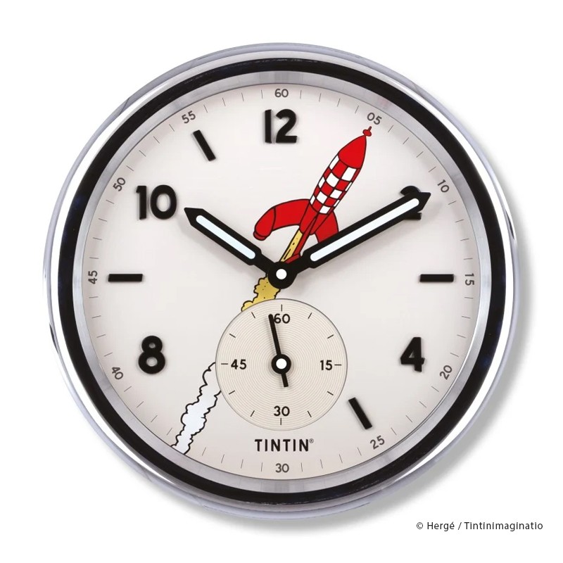 Horlogerie Moulinsart Tintin - Horloge murale Fusée Lune SILVER
