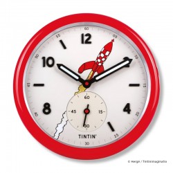 Horlogerie Moulinsart Tintin - Horloge murale Fusée Lune ROUGE