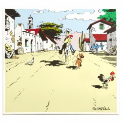 Plaque émaillée Morris Lucky Luke - Tortillas 44x48