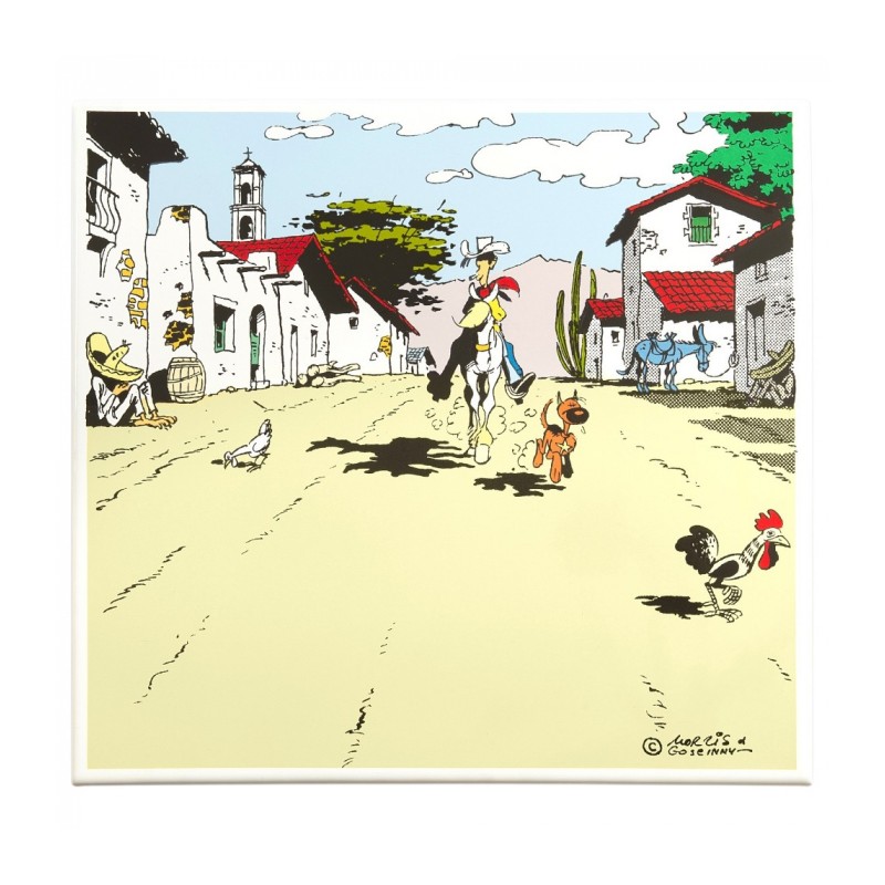 Plaque émaillée Morris Lucky Luke - Tortillas 44x48