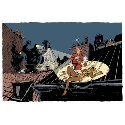 Tirage d'art Schwartz Spirou - La Femme Léopard Pages de Garde TL (Couleur)