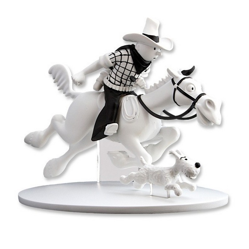 Tintin - Collection Officielle des Figurines Moulinsart - HS Tintin Lotus  Bleu (Monochrome Gris)